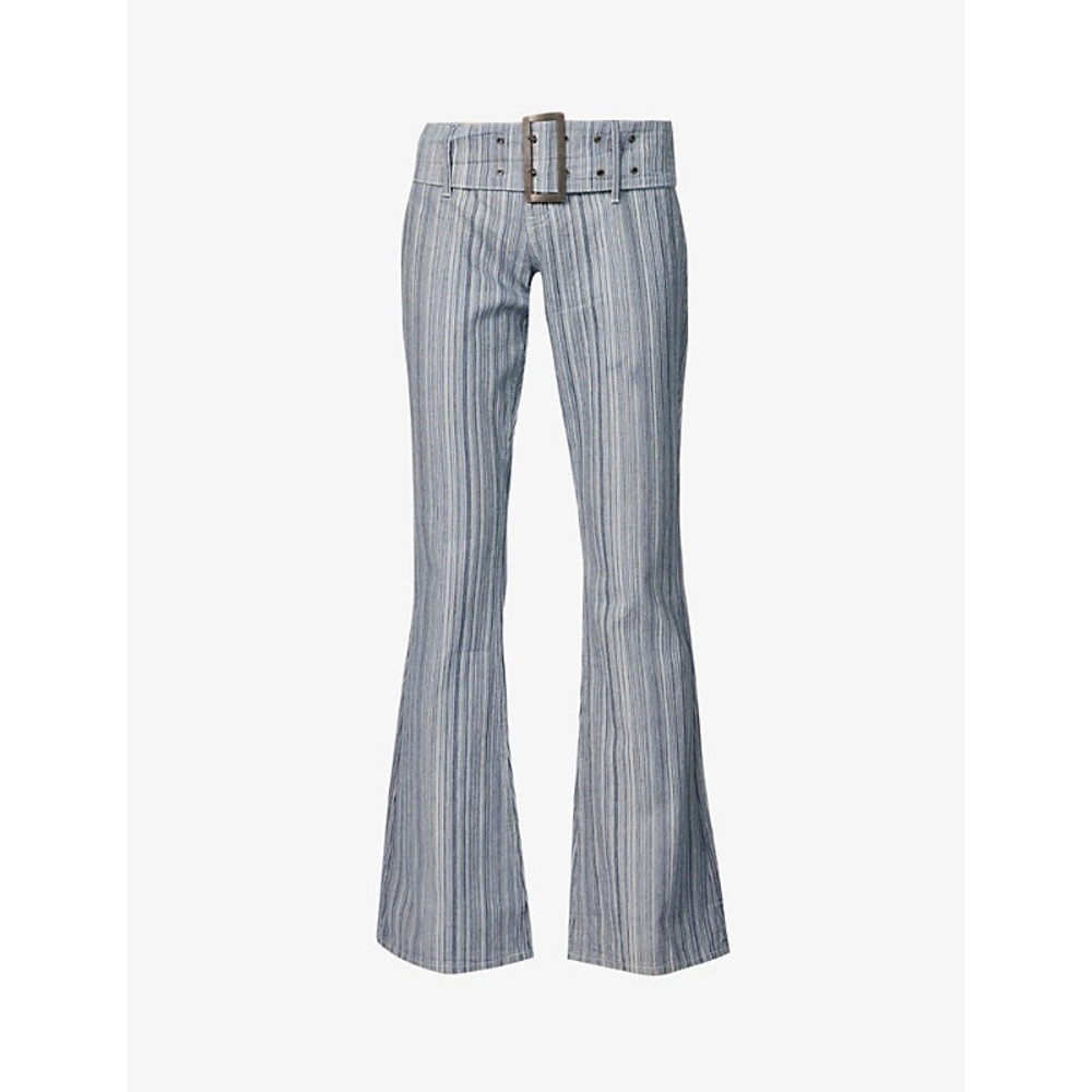 Jaded London Blue Flare Wide Leg Pants
